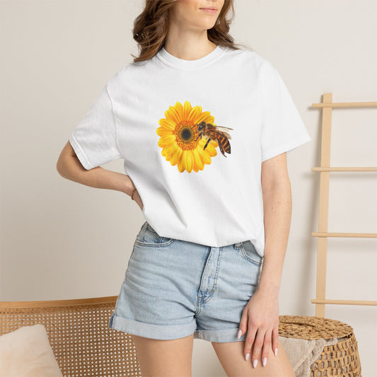 Sunflower & Bee T-Shirt — Floral Nature Graphic Tee