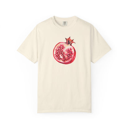 Pomegranate Watercolor T-Shirt — Fruit Illustration Tee for Foodies & Nature Lovers