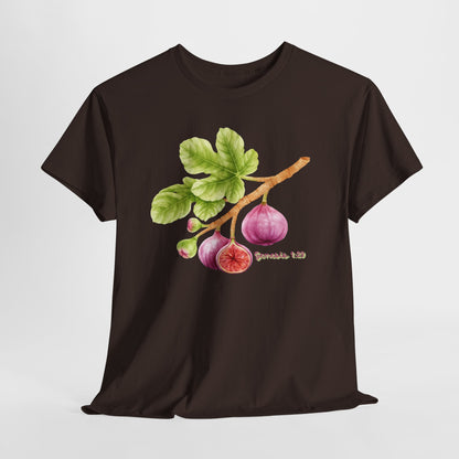 Fig Branch T‑Shirt — Botanical Fig Illustration Tee with Scripture (Genesis 1:29)