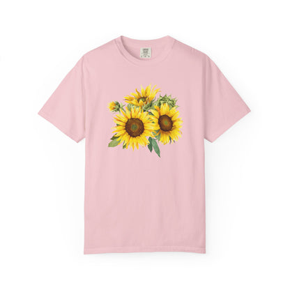 Sunflower Floral T-Shirt — Vintage Yellow Sunflower Graphic Tee