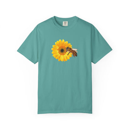 Sunflower & Bee T-Shirt — Floral Nature Graphic Tee