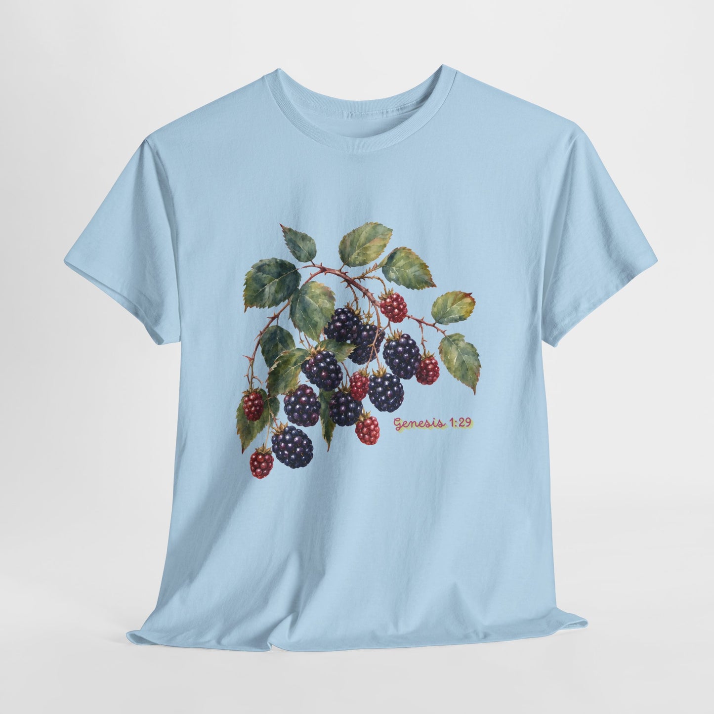 T-Shirt — Vintage Blackberry Branch Illustration Tee (Genesis 1:29)