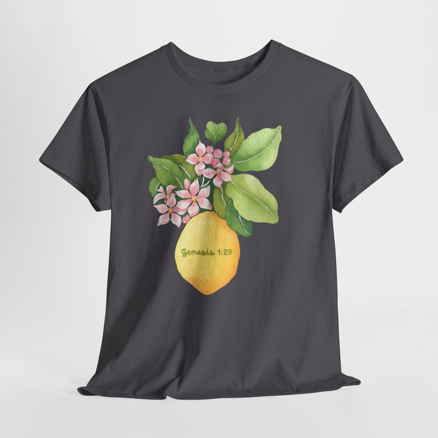 Lemon Blossom T-Shirt — Genesis 1:29 Floral Faith Tee