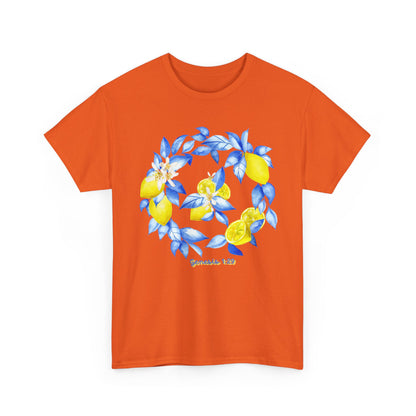 Lemon Wreath Graphic Tee — Genesis 1:29 Floral Scripture T-Shirt