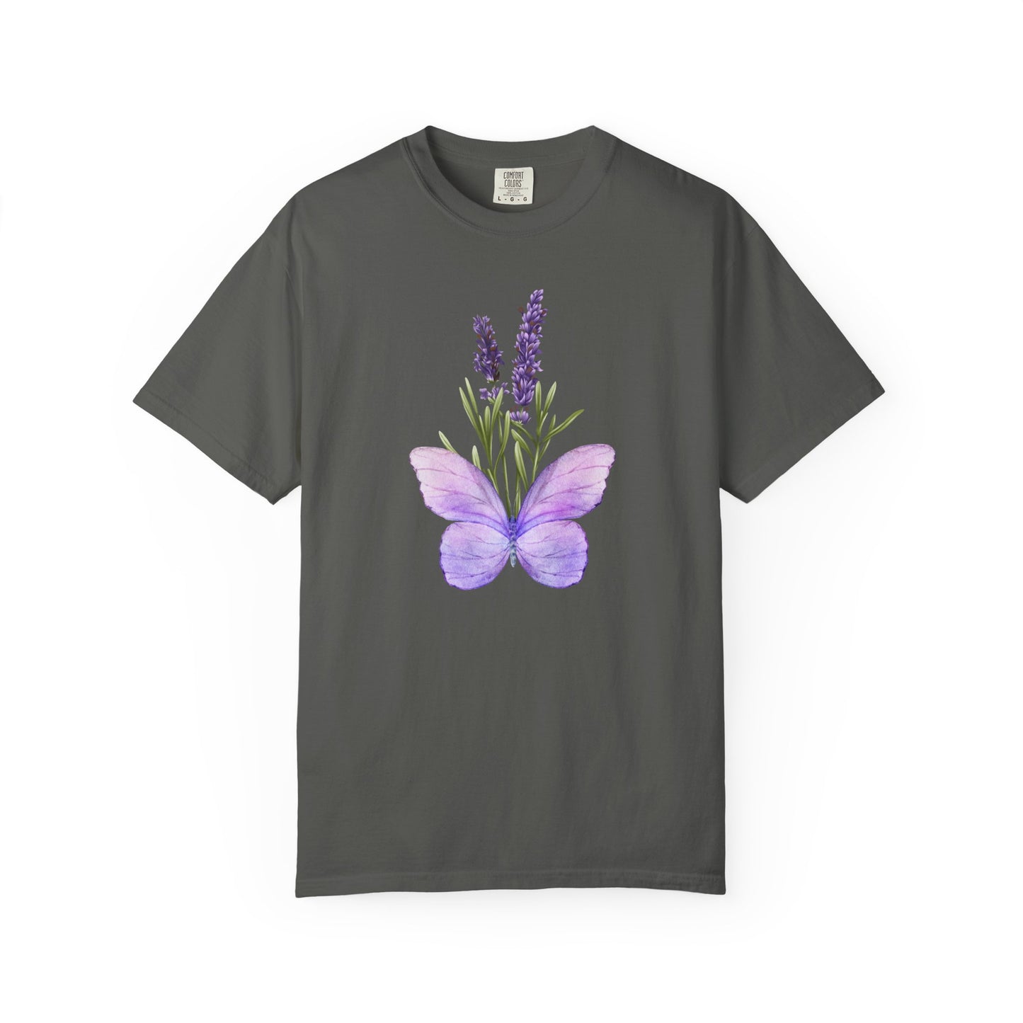 Lavender Butterfly T-Shirt — Watercolor Floral Tee