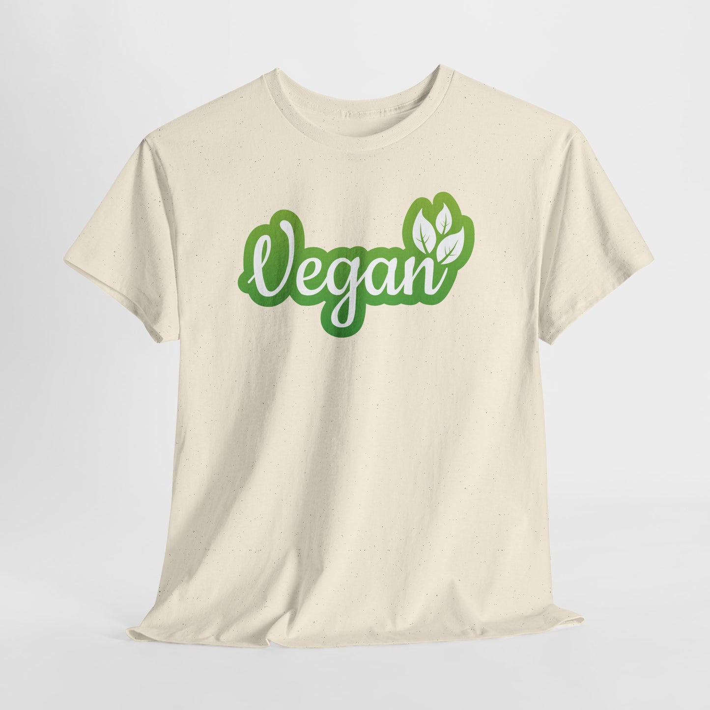 Vegan Script Tee — Green Leaf Eco-Friendly T-Shirt