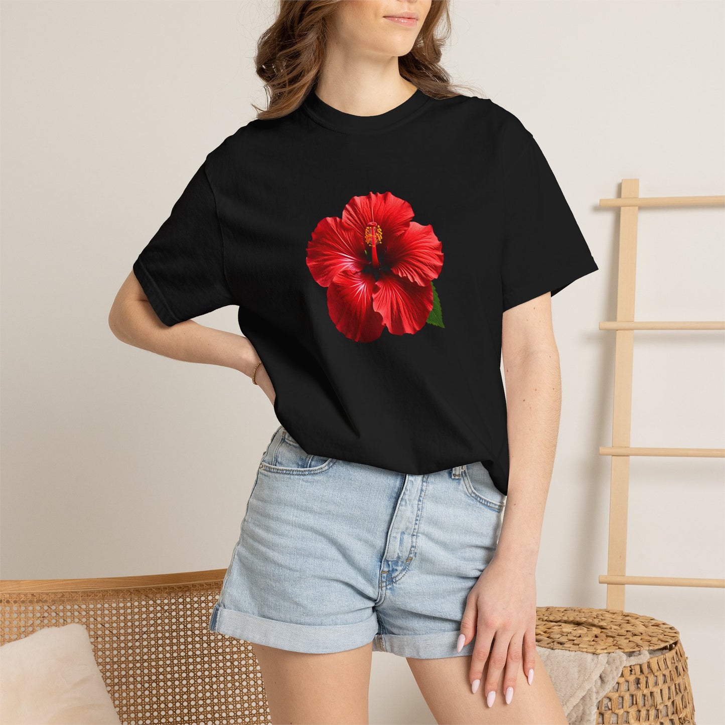 Hibiscus Bloom T-Shirt — Red Floral Graphic Tee
