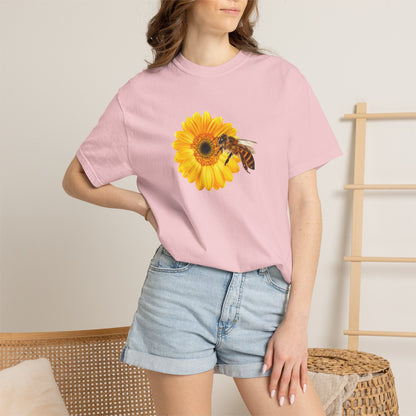 Sunflower & Bee T-Shirt — Floral Nature Graphic Tee