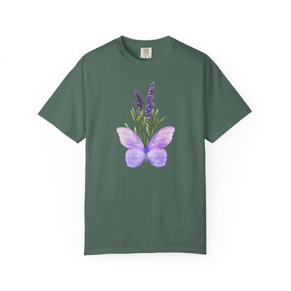 Lavender Butterfly T-Shirt — Watercolor Floral Tee