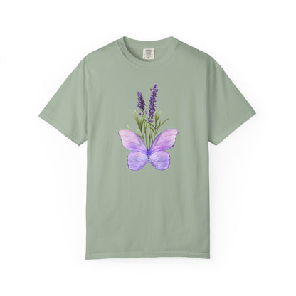 Lavender Butterfly T-Shirt — Watercolor Floral Tee