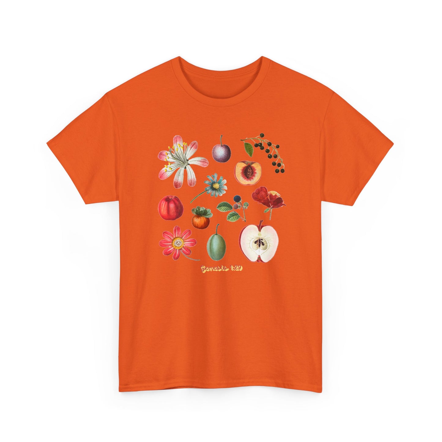 Botanical Fruit Garden T‑Shirt — Floral & Fruit Illustration Tee (Genesis 1:29)