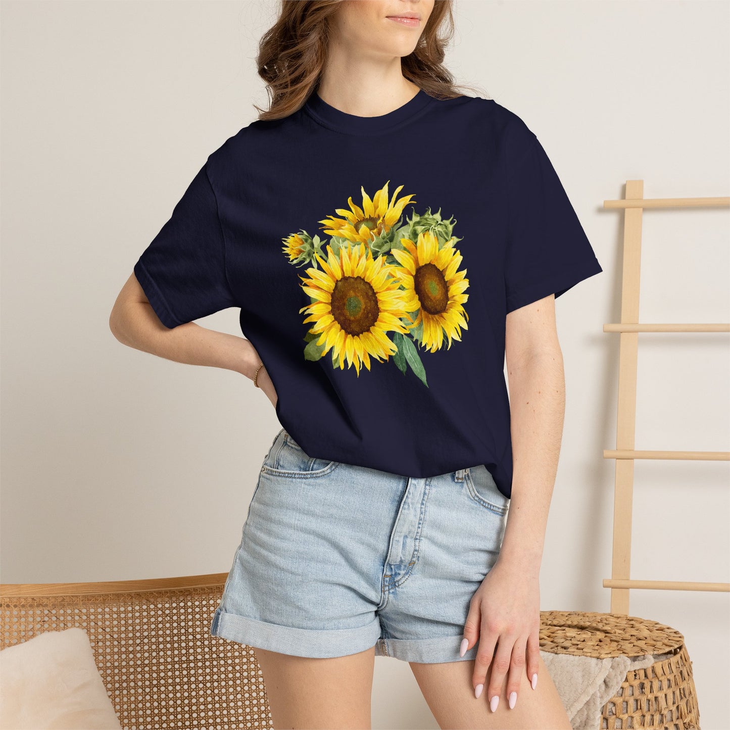 Sunflower Floral T-Shirt — Vintage Yellow Sunflower Graphic Tee