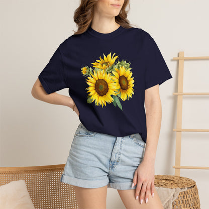 Sunflower Floral T-Shirt — Vintage Yellow Sunflower Graphic Tee
