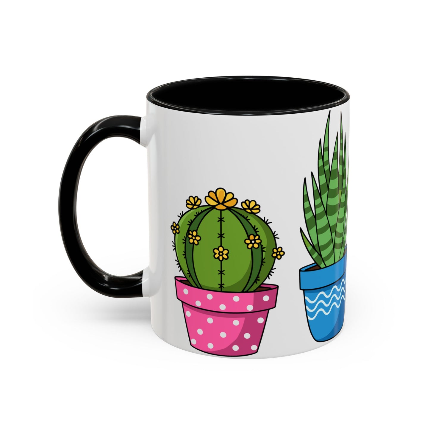 Cactus & Succulent Accent Coffee Mug — Cute Potted Plants 11/15oz