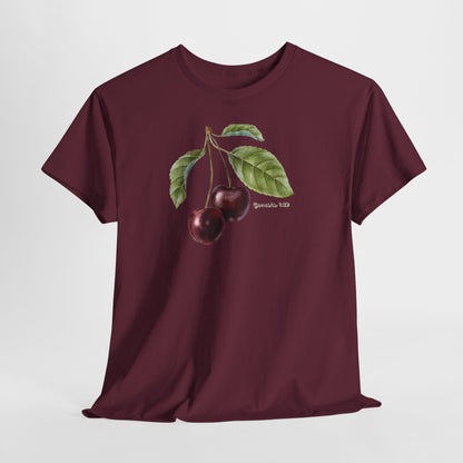 Cherry Botanical Tee — Vintage Fruit Illustration T-Shirt