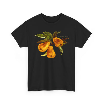 Pear Branch T‑Shirt — Watercolor Yellow Pears Tee Genesis 1:29