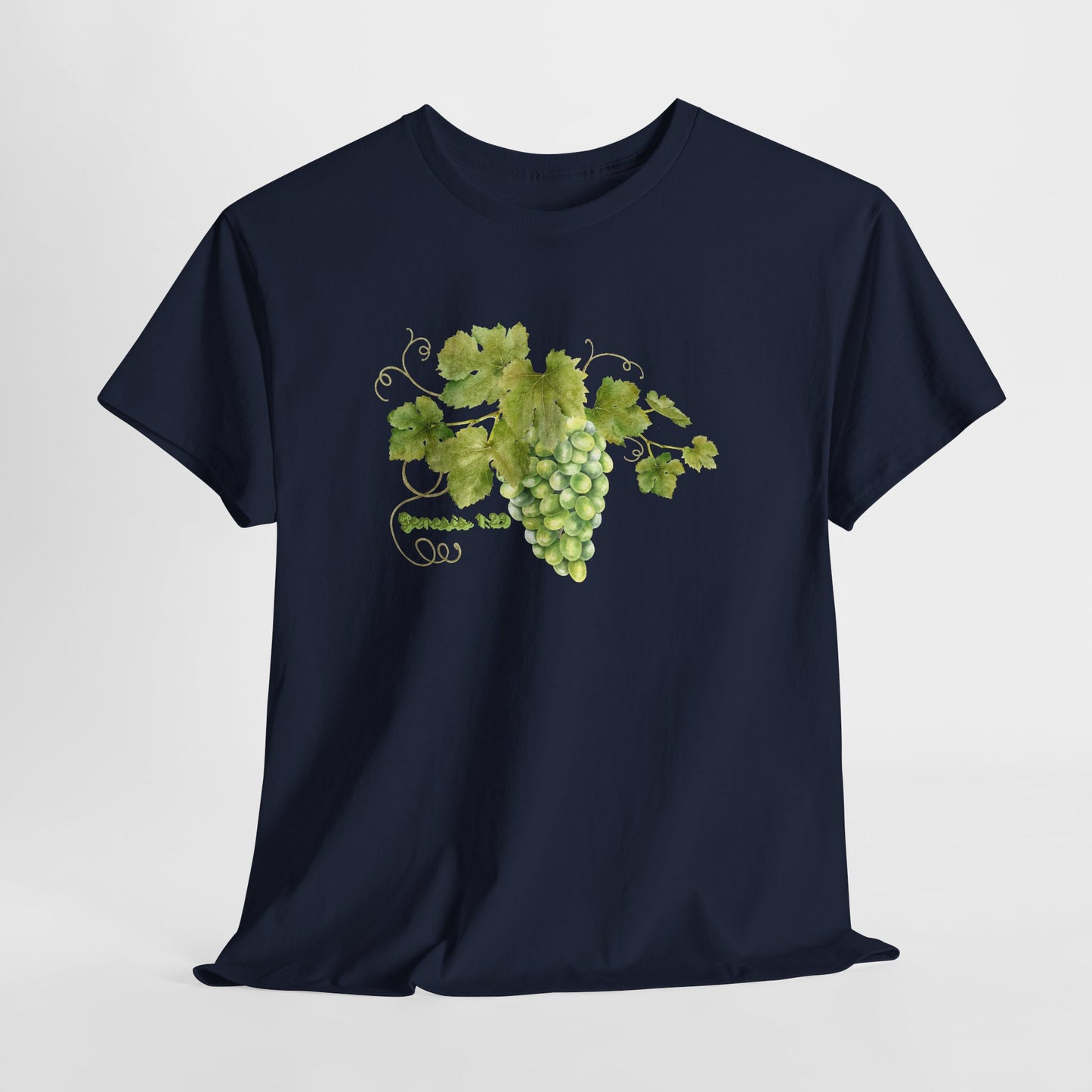 Genesis 1:29 Grapevine Watercolor T-Shirt — Green Grape Vines Tee
