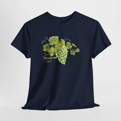 Genesis 1:29 Grapevine Watercolor T-Shirt — Green Grape Vines Tee