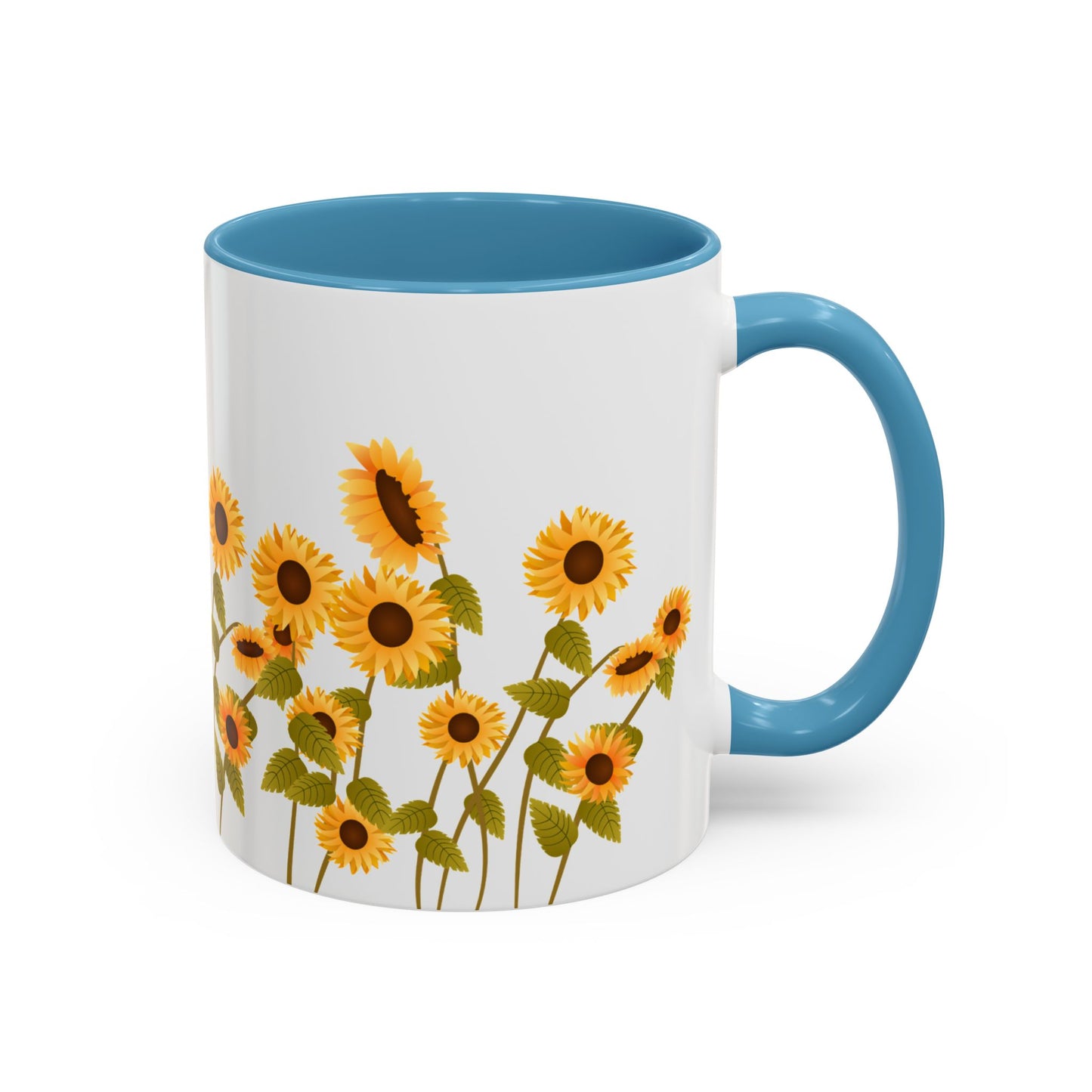 Sunflower Field Accent Tea Mug – Bright Floral 11/15oz Ceramic