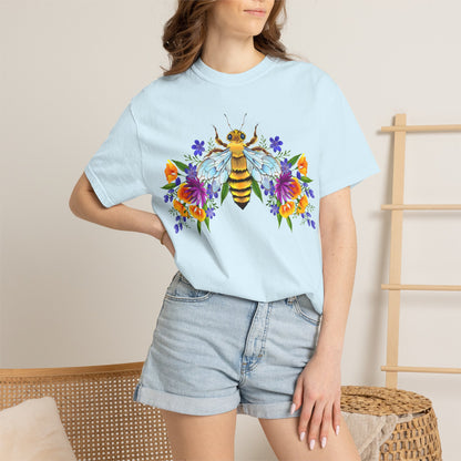 Bee & Wildflower T-Shirt — Floral Honeybee Graphic Tee