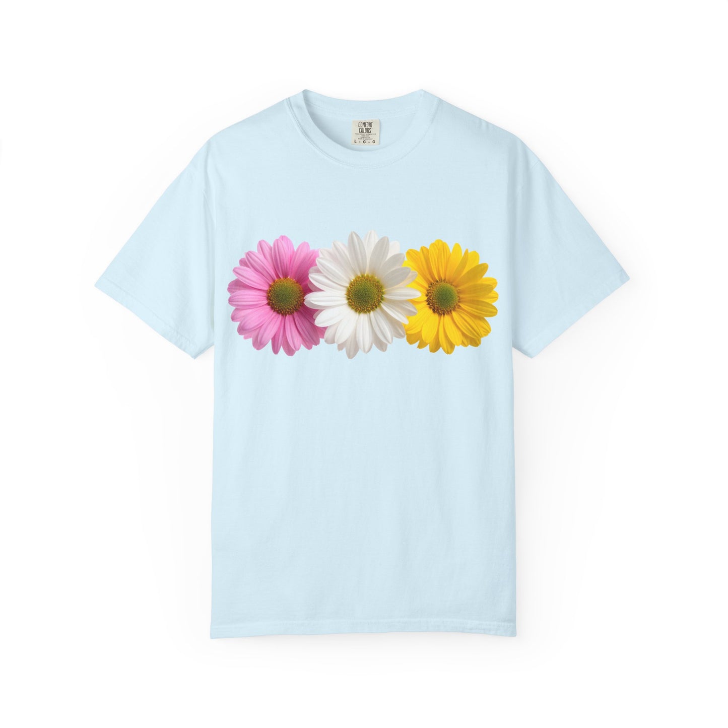 Daisy Trio T-Shirt — Pink White Yellow Floral Tee