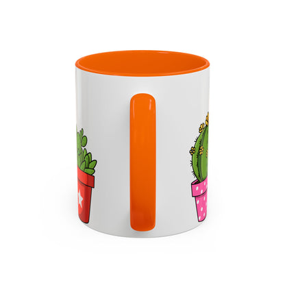 Cactus & Succulent Accent Coffee Mug — Cute Potted Plants 11/15oz