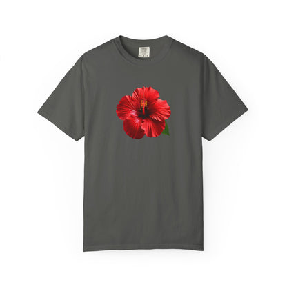 Hibiscus Bloom T-Shirt — Red Floral Graphic Tee