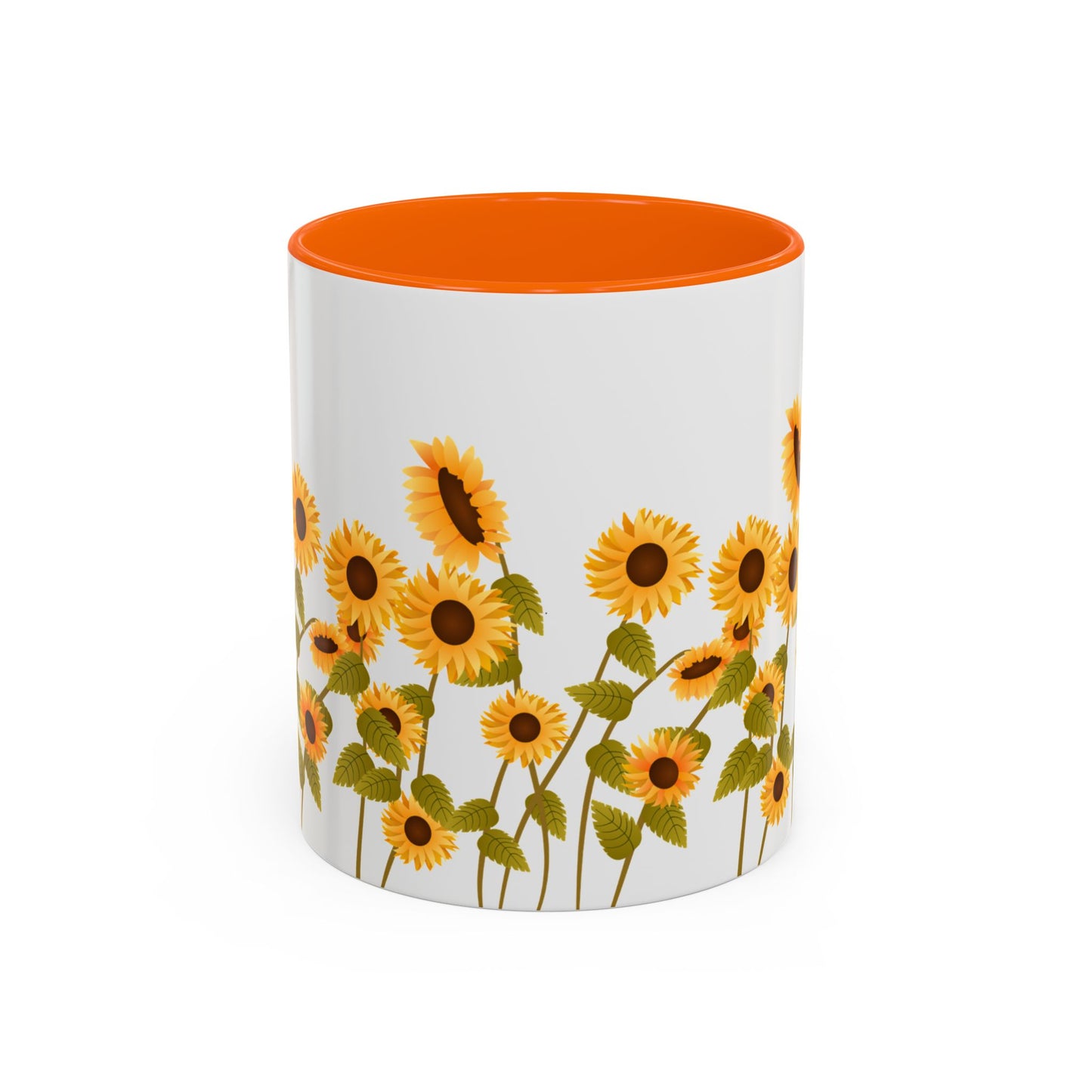 Sunflower Field Accent Tea Mug – Bright Floral 11/15oz Ceramic