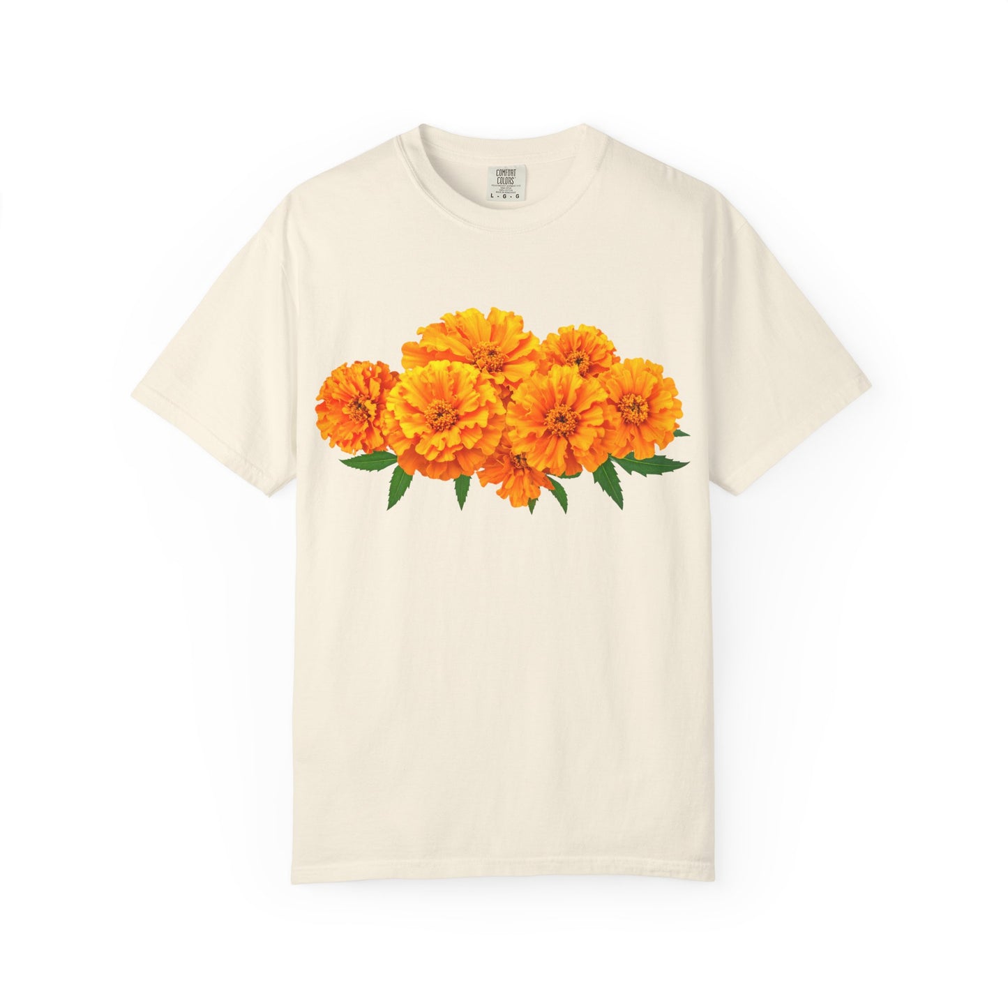 Marigold Blooms T-Shirt — Vibrant Floral Graphic Tee
