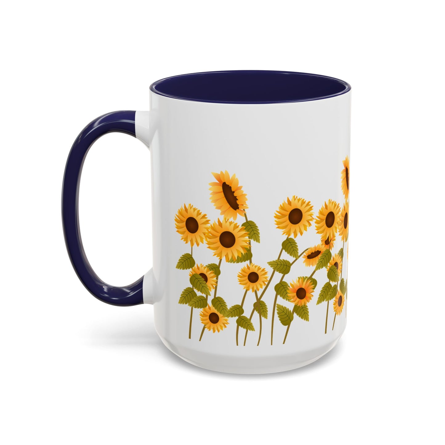 Sunflower Field Accent Tea Mug – Bright Floral 11/15oz Ceramic