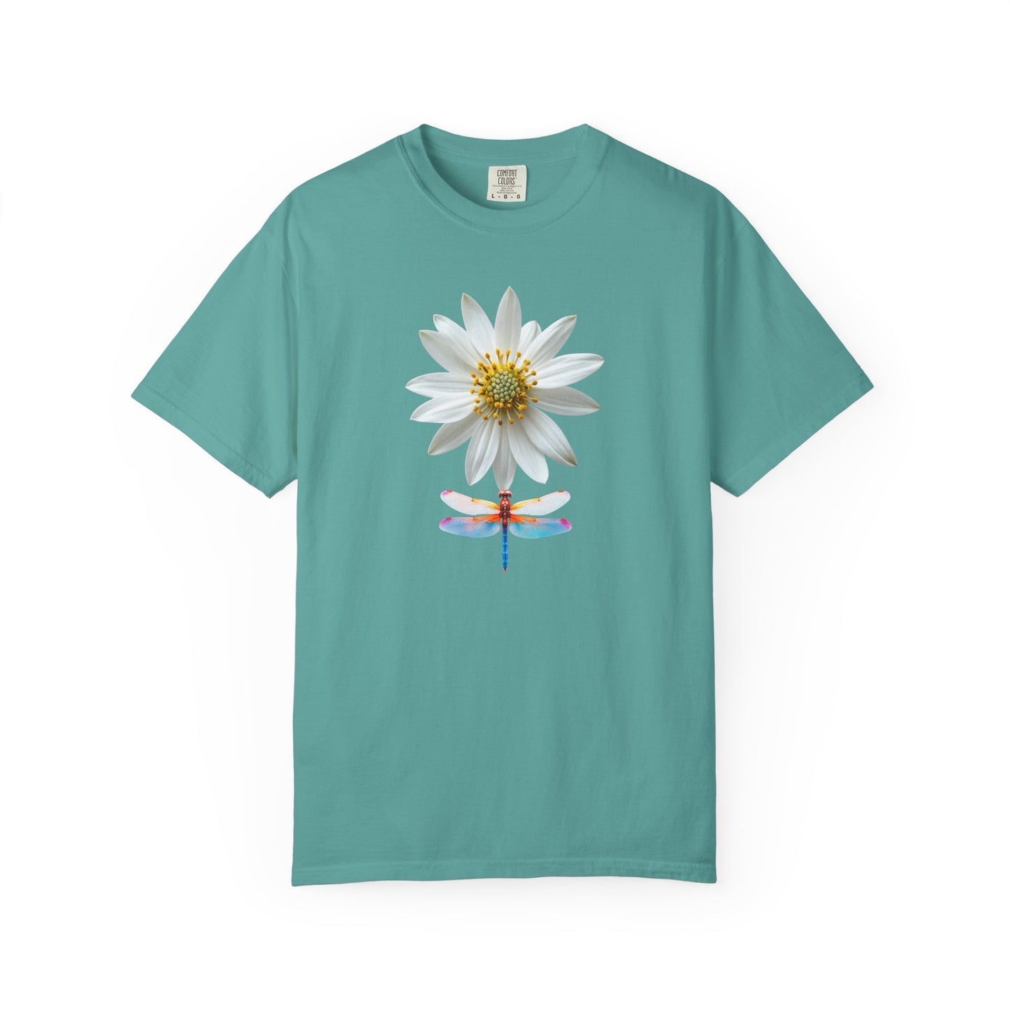 Lotus & Dragonfly T-Shirt — Floral Nature Graphic Tee