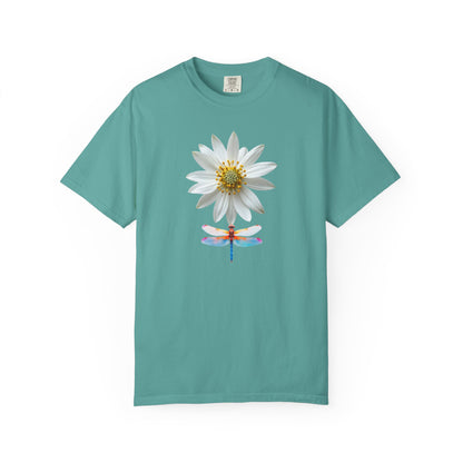 Lotus & Dragonfly T-Shirt — Floral Nature Graphic Tee