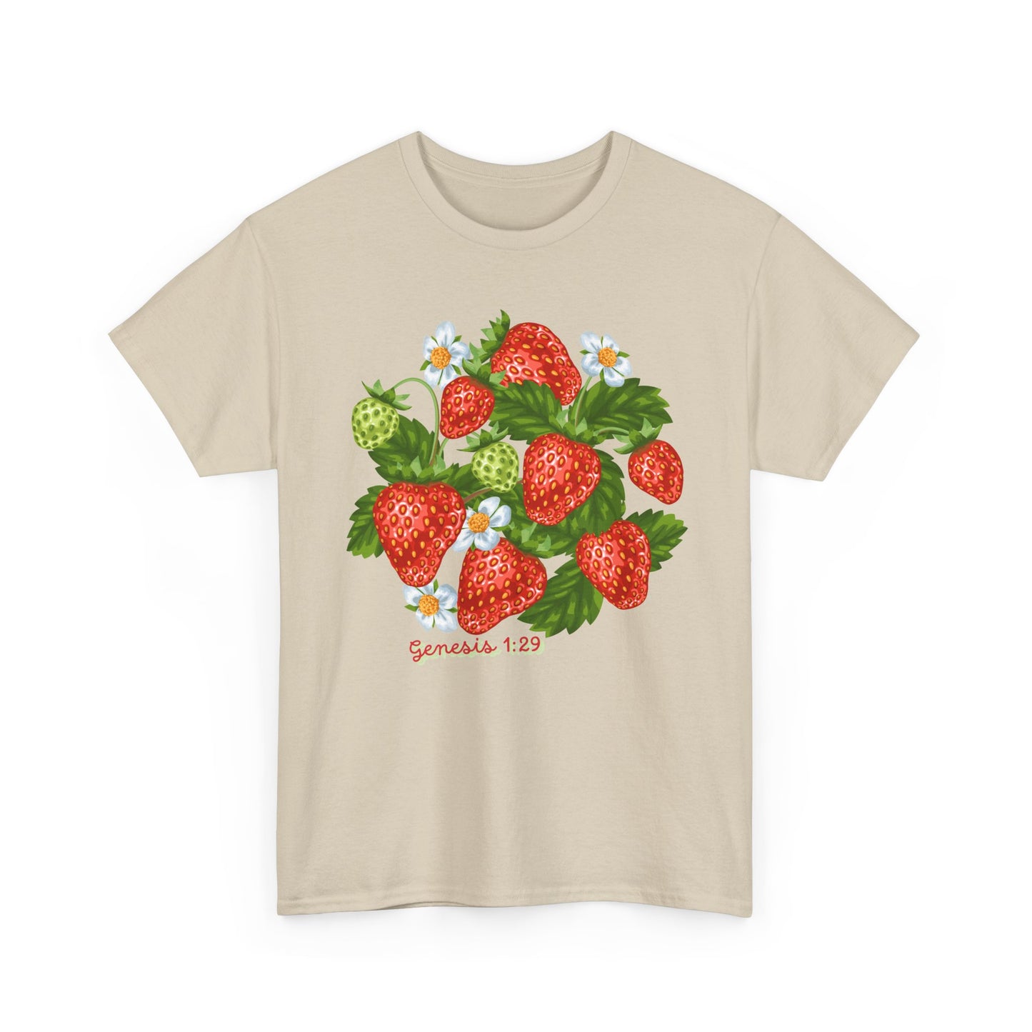 Strawberry Cluster Tee — Vintage Botanical Fruit Graphic (Genesis 1:29)