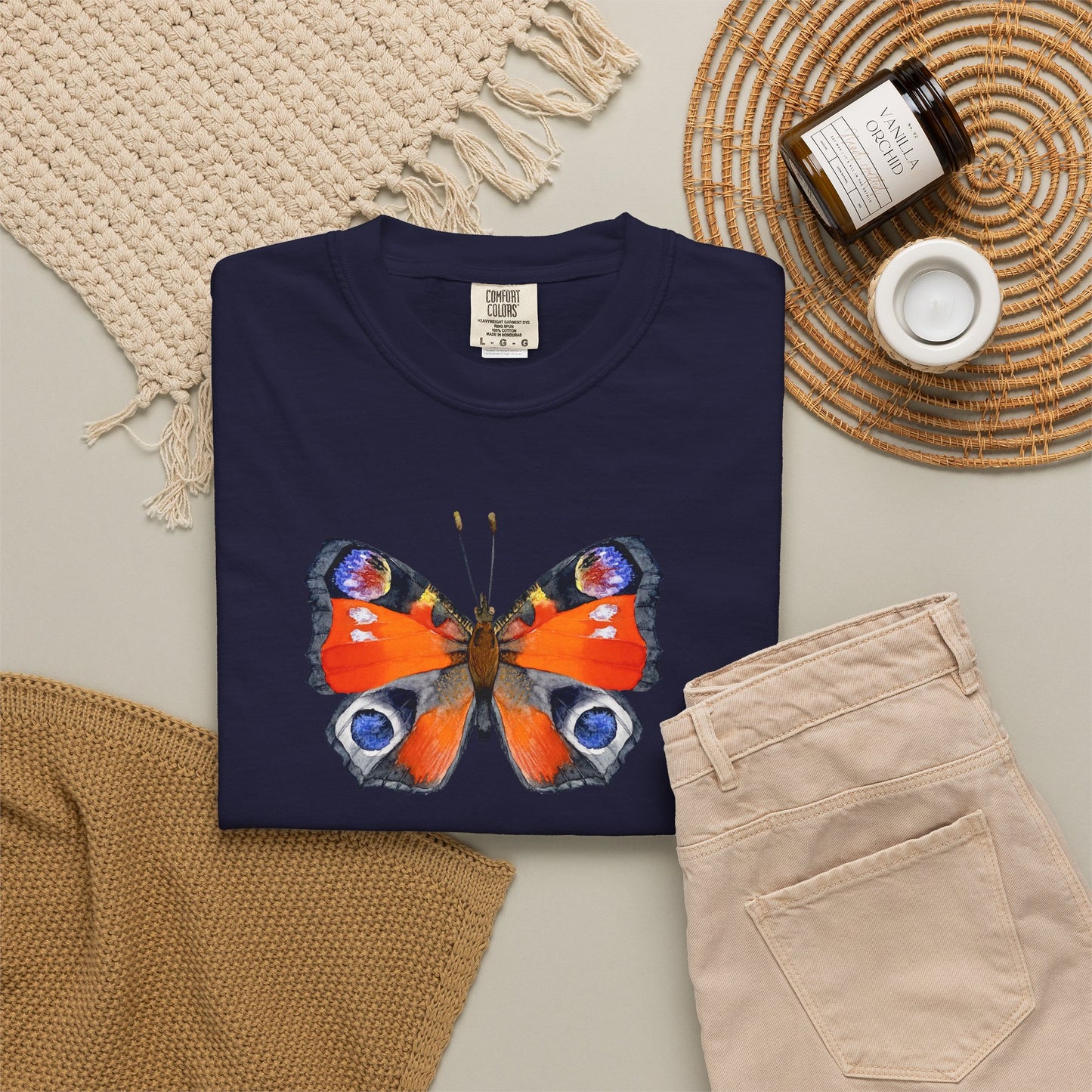 Butterfly Graphic T-Shirt — Peacock Eye Floral Tee