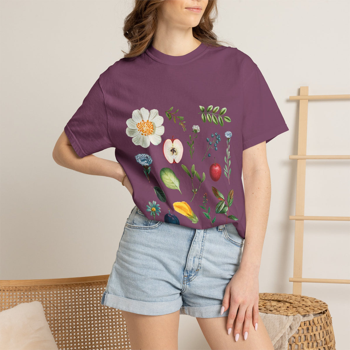 Floral Fruits Botanical Tee — Jeremiah 1:9 Scripture Garden T-Shirt