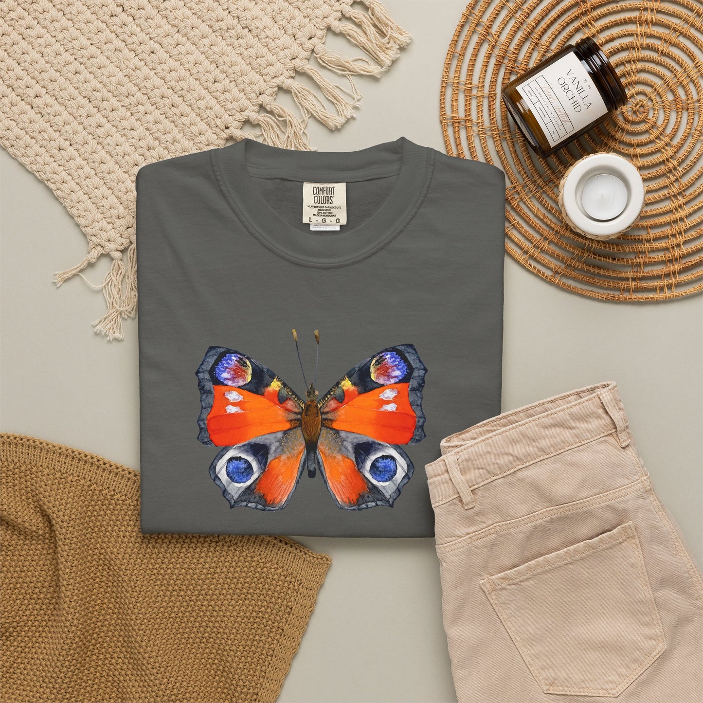 Butterfly Graphic T-Shirt — Peacock Eye Floral Tee