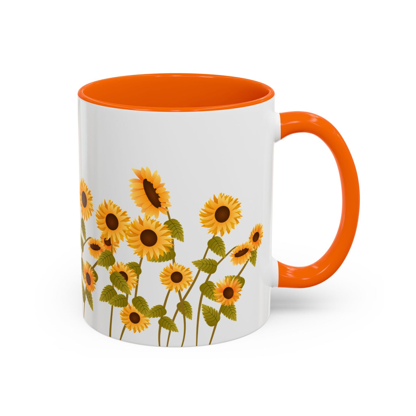 Sunflower Field Accent Tea Mug – Bright Floral 11/15oz Ceramic
