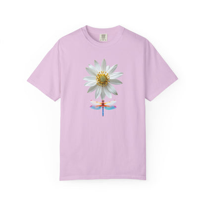 Lotus & Dragonfly T-Shirt — Floral Nature Graphic Tee