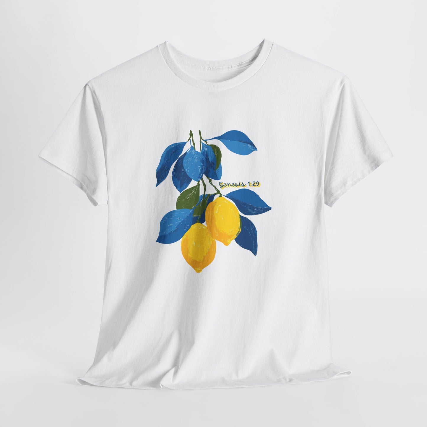 Lemon Branch Graphic Tee — Genesis 1:29 Inspirational Fruit Shirt