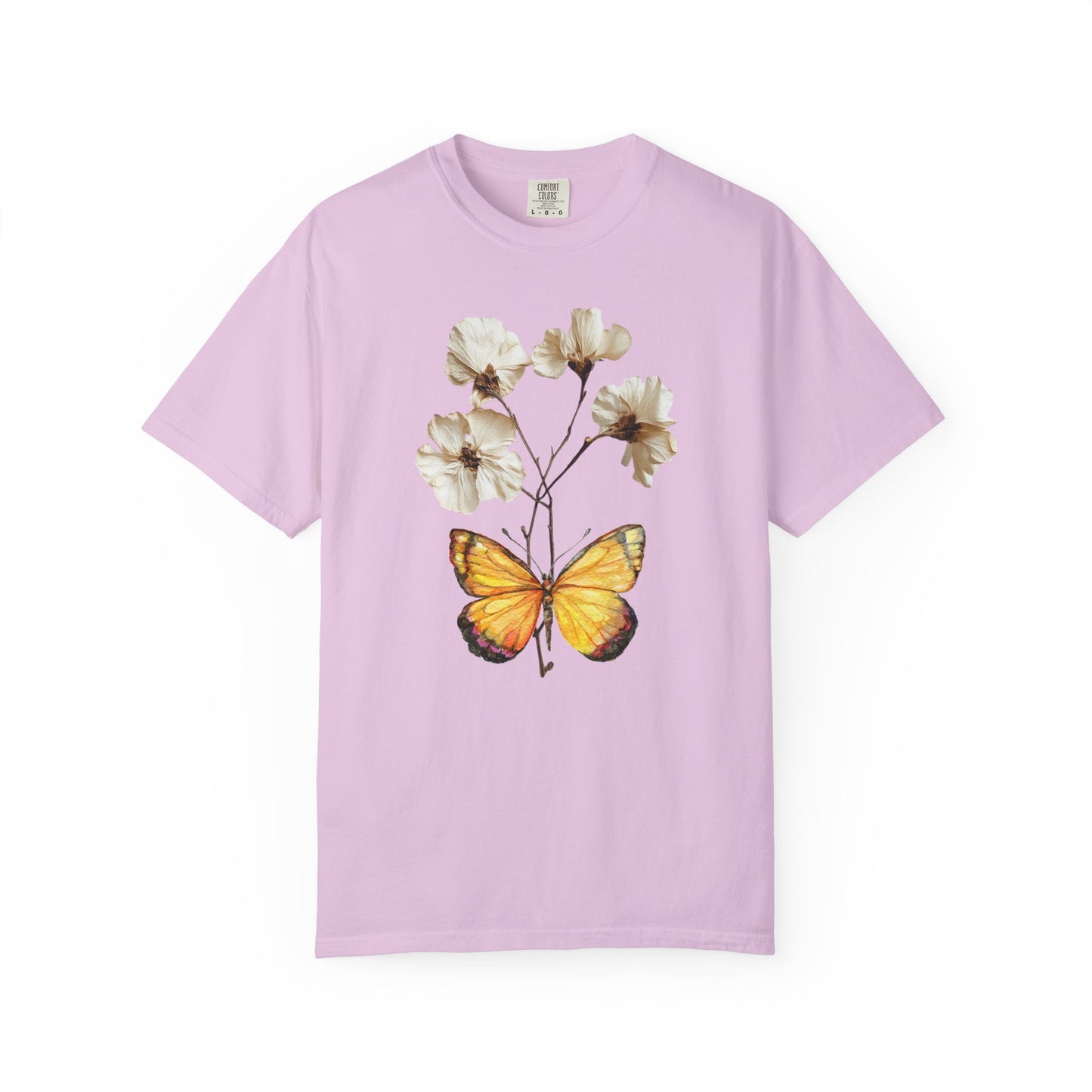 Butterfly & Dried Flowers Graphic T-Shirt — Vintage Botanical Tee
