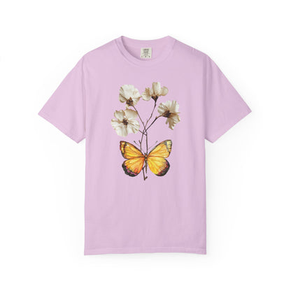 Butterfly & Dried Flowers Graphic T-Shirt — Vintage Botanical Tee