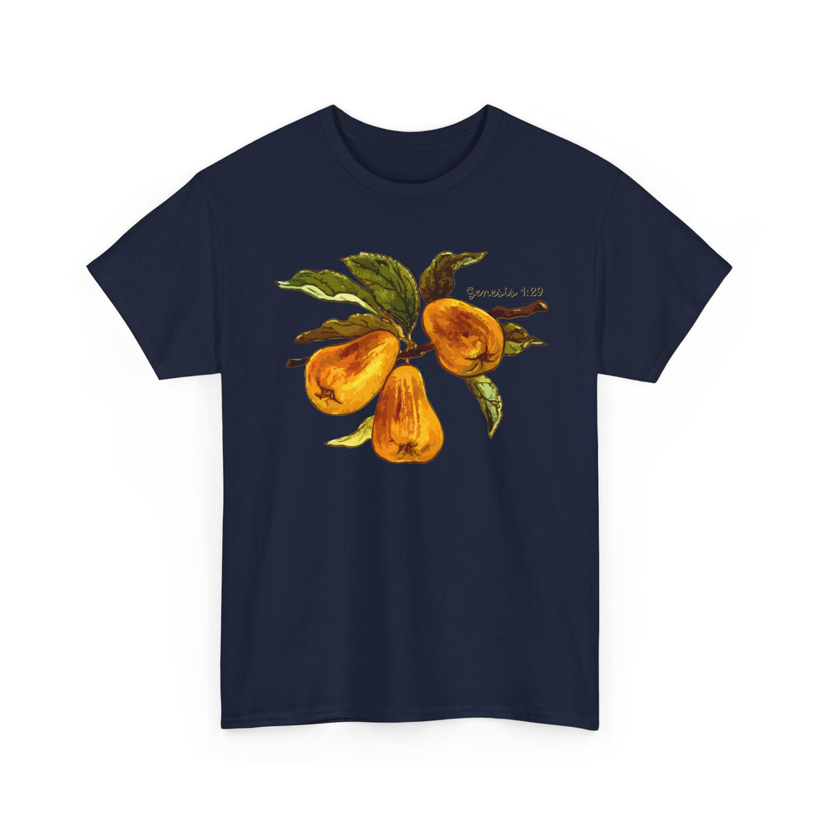 Pear Branch T‑Shirt — Watercolor Yellow Pears Tee Genesis 1:29
