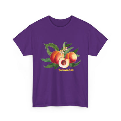 Peach Botanical Tee — Vintage Fruit Illustration T-Shirt ("Genesis 1:29")
