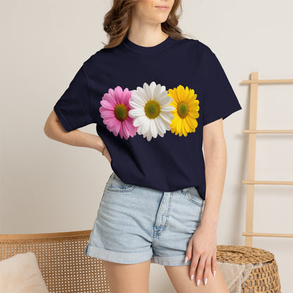 Daisy Trio T-Shirt — Pink White Yellow Floral Tee