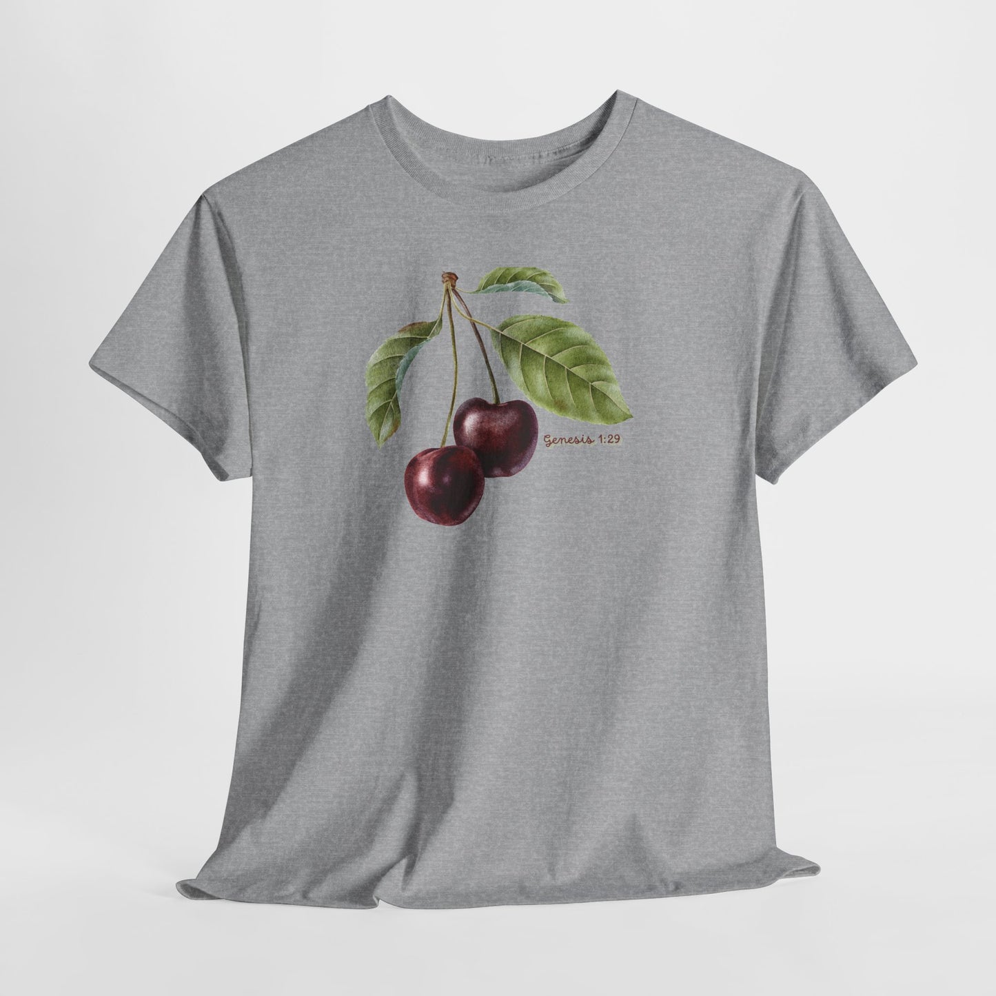 Cherry Botanical Tee — Vintage Fruit Illustration T-Shirt