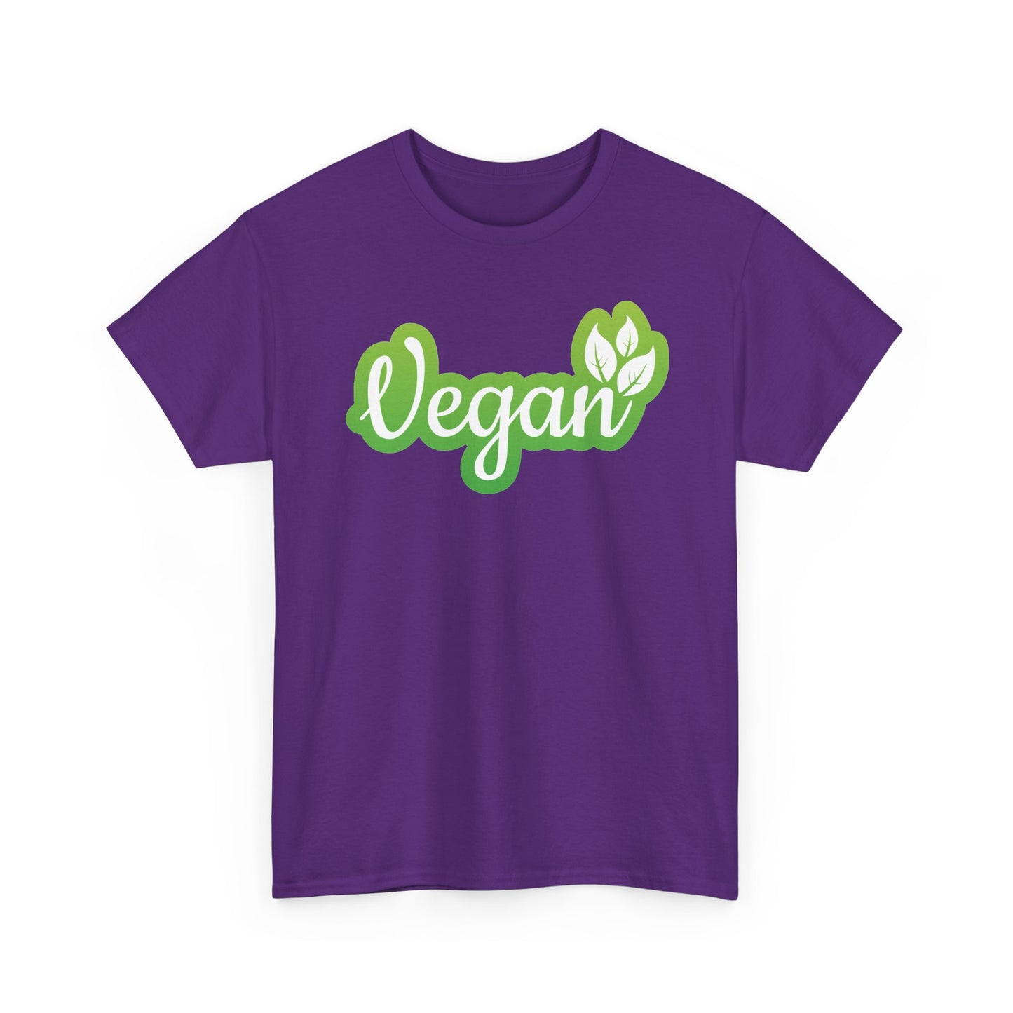 Vegan Script Tee — Green Leaf Eco-Friendly T-Shirt