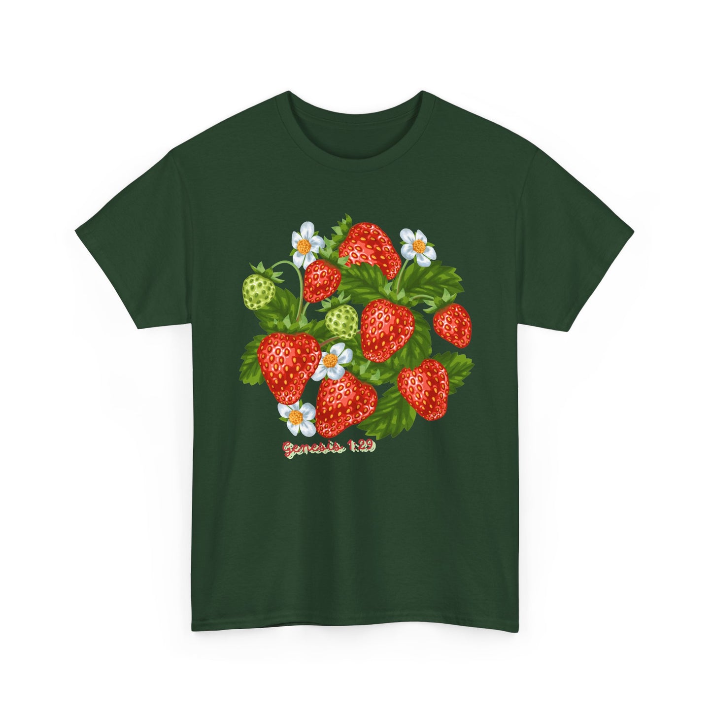 Strawberry Cluster Tee — Vintage Botanical Fruit Graphic (Genesis 1:29)
