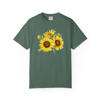 Sunflower Floral T-Shirt — Vintage Yellow Sunflower Graphic Tee