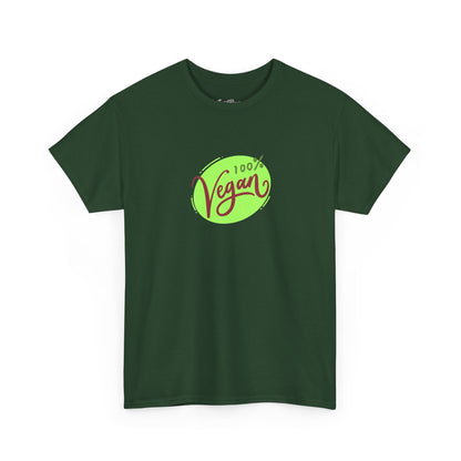 Vegan Tee — 100% Vegan Green Badge T-Shirt
