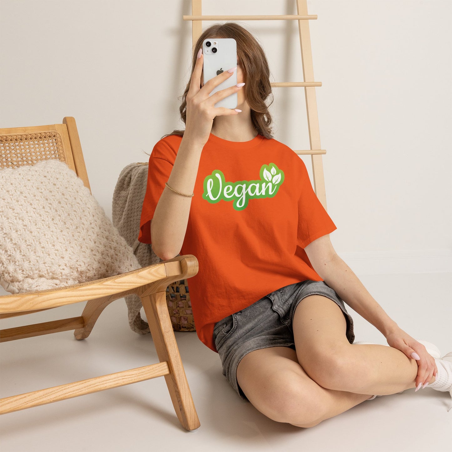 Vegan Script Tee — Green Leaf Eco-Friendly T-Shirt
